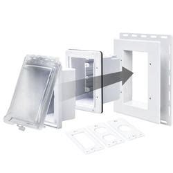 1-gang non-metallic weatherproof recessed box and while-in-use cover kit|TayMac MR420CG 1.